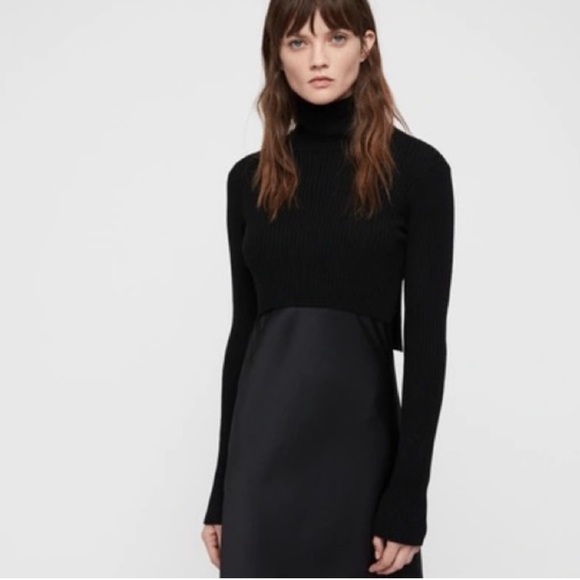 All Saints Sweaters - All Saints black cropped Merino wool sweater